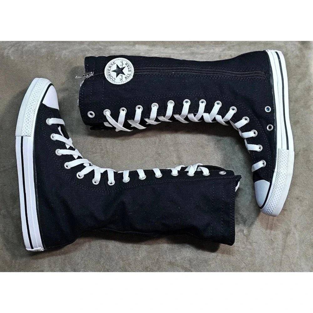 Converse Chuck Taylor All Star XX-Hi Black Canvas Knee High Youth Boots Size 2